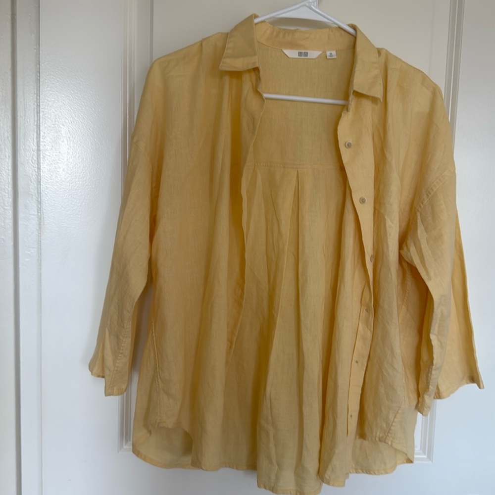 Linen button up blouse
